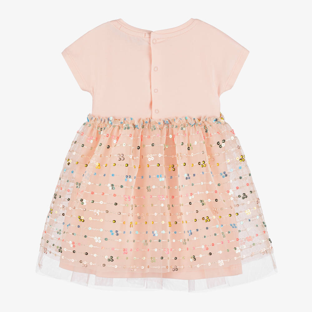 AIGNER-Baby Girls Pink Cotton & Tulle Short Sleeve Dress | Childrensalon