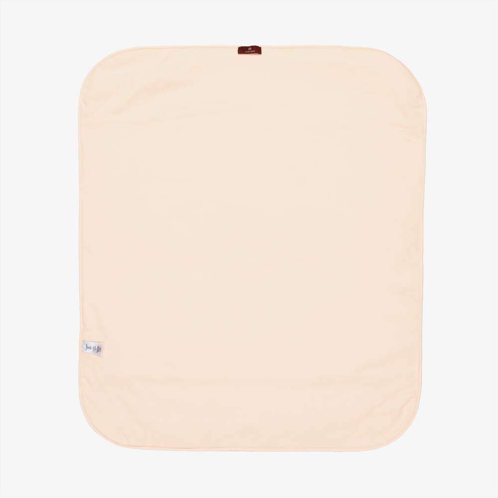 AIGNER-Baby Girls White & Pink Heart Logo Blanket (90cm) | Childrensalon