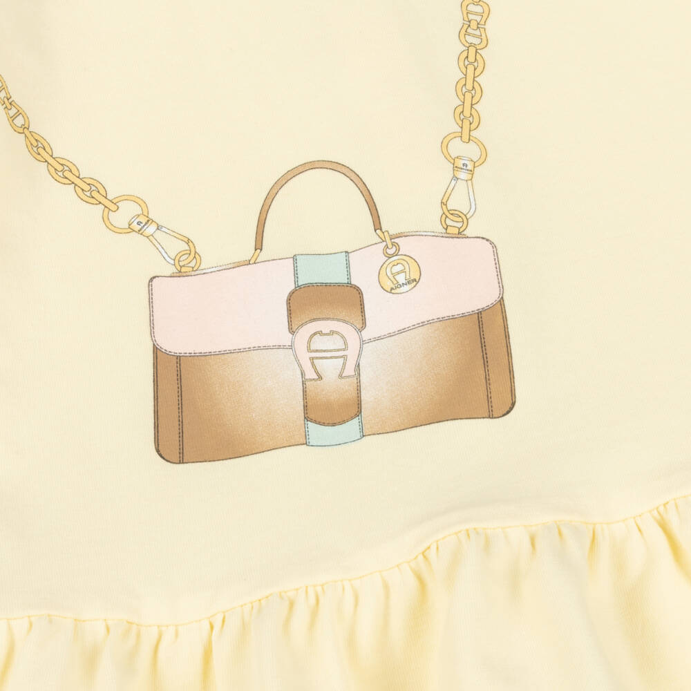 AIGNER-Baby Girls Yellow Cotton Crossbody Bag Dress | Childrensalon
