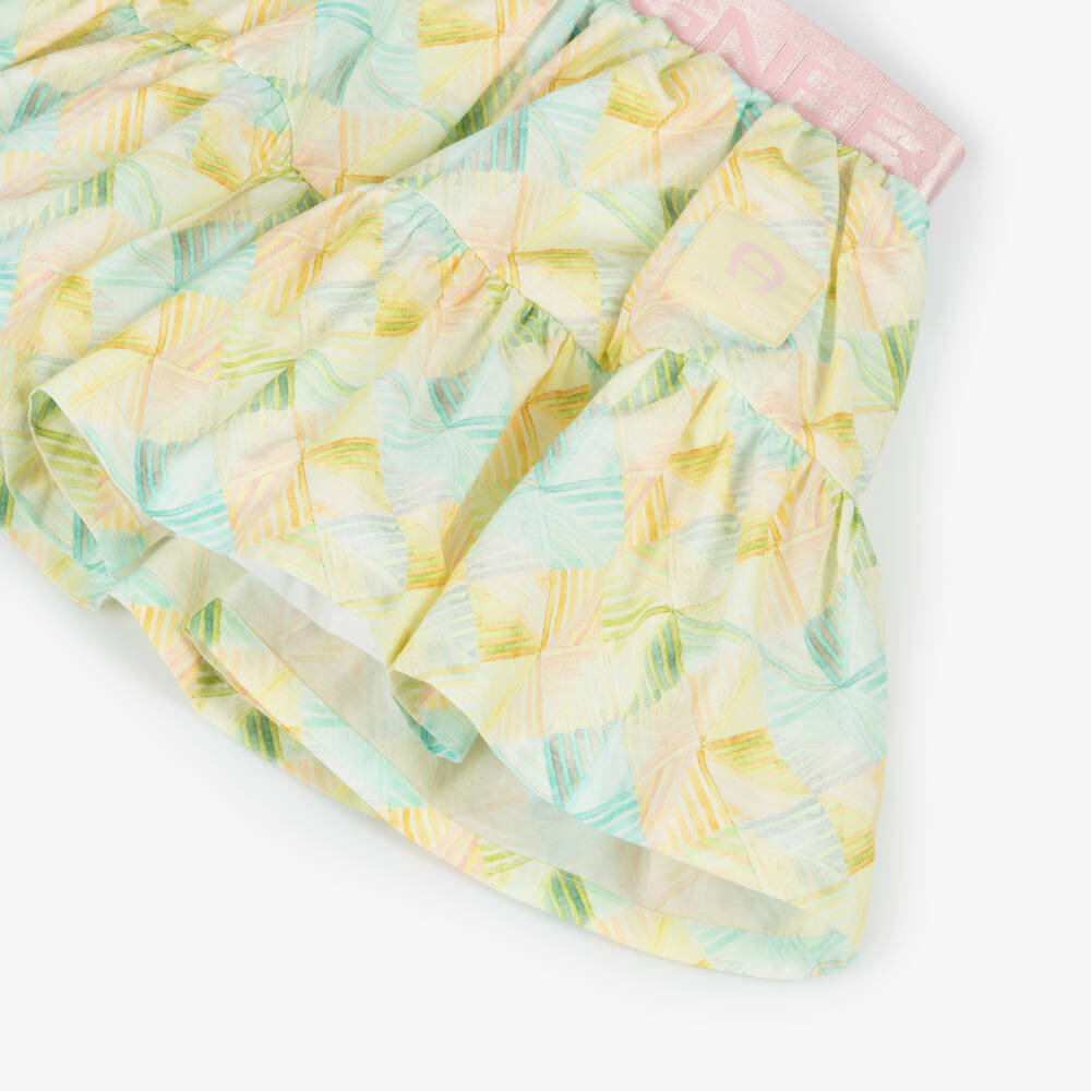 AIGNER-Baby Girls Yellow Cotton Pastel Print Skirt | Childrensalon