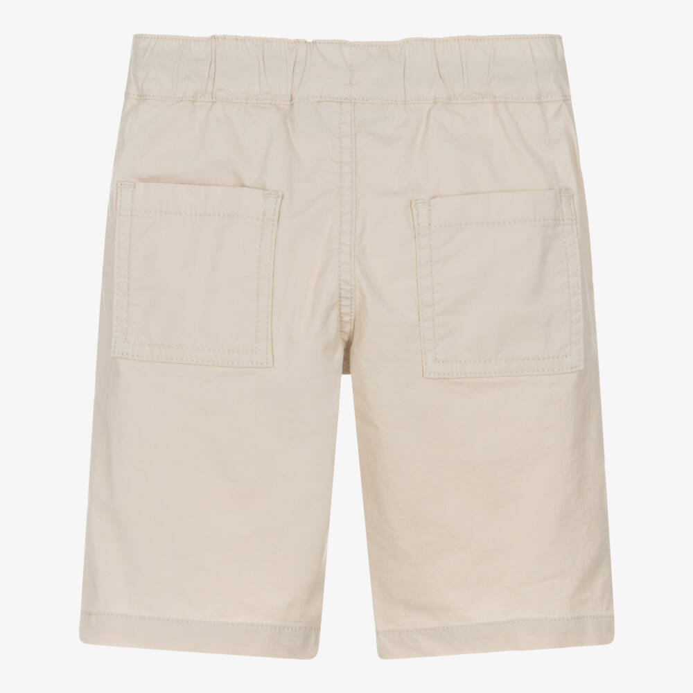 AIGNER-Boys Beige Cotton Drawstring Shorts | Childrensalon