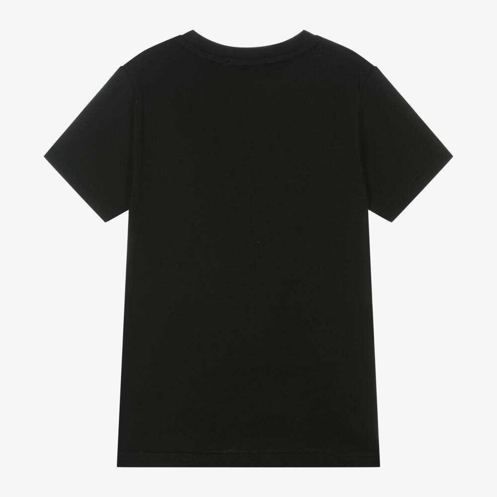 AIGNER-Boys Black Short-Sleeved Cotton T-Shirt | Childrensalon