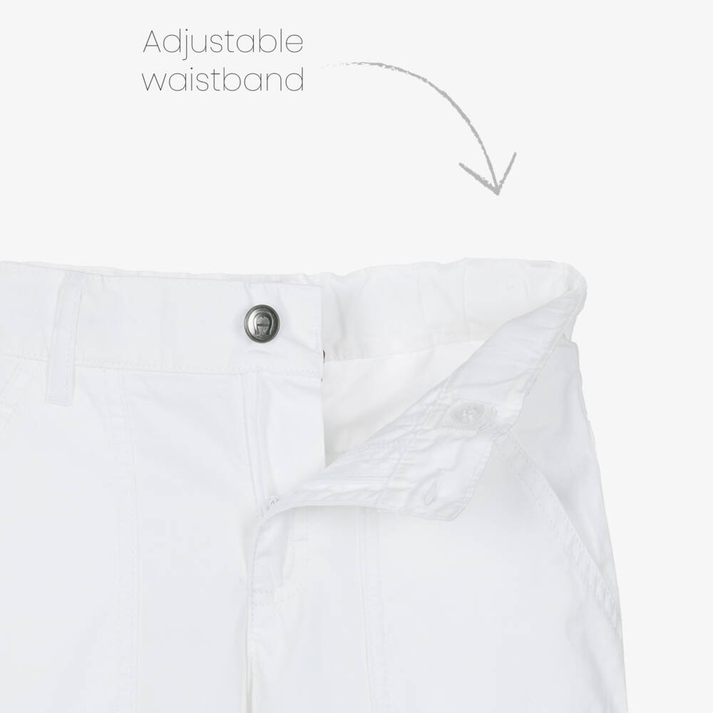 AIGNER-Boys Blue T-Shirt & White Cotton Shorts Set | Childrensalon