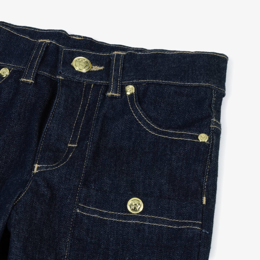 AIGNER-Boys Dark Blue Denim Jeans with Embossed Rivets | Childrensalon