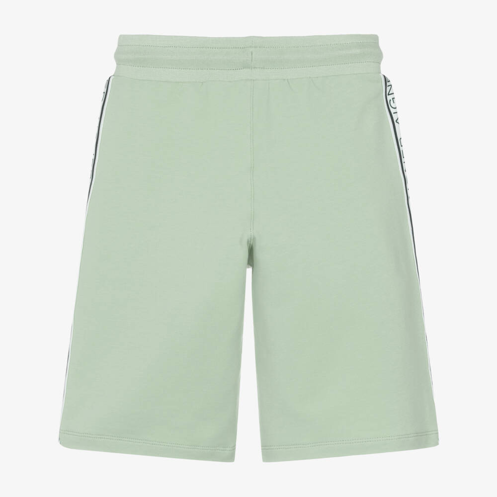 AIGNER-Boys Green Cotton Jersey Drawstring Shorts | Childrensalon