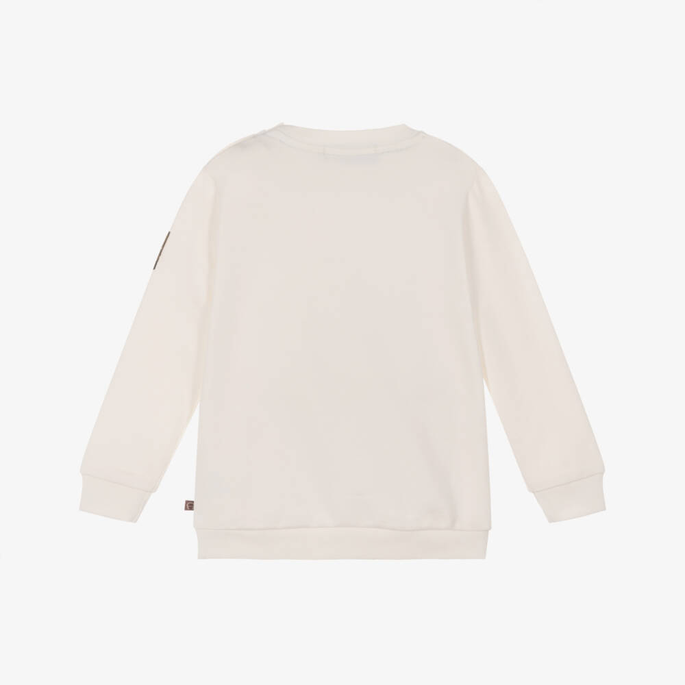 AIGNER-Свитшот кремовый хлопковый с карманом для мальчиков | Childrensalon