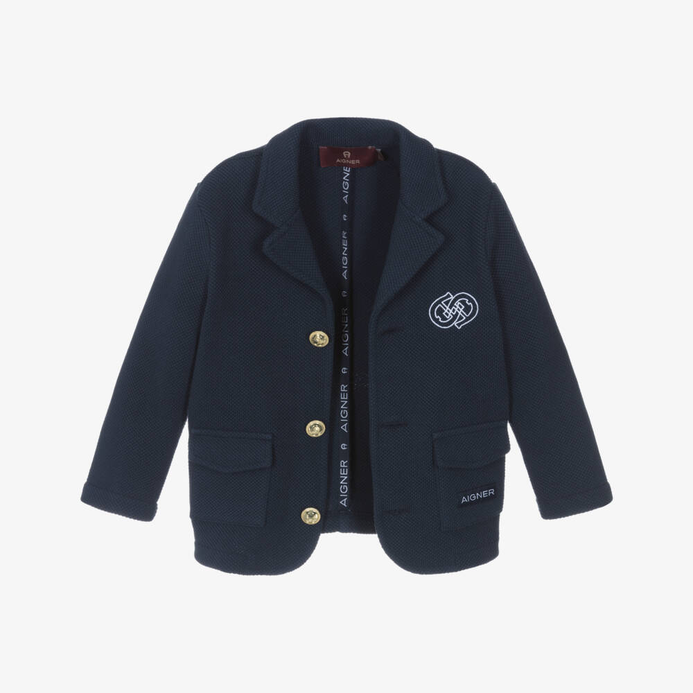 AIGNER-Пиджак синий из хлопка пике для мальчиков | Childrensalon