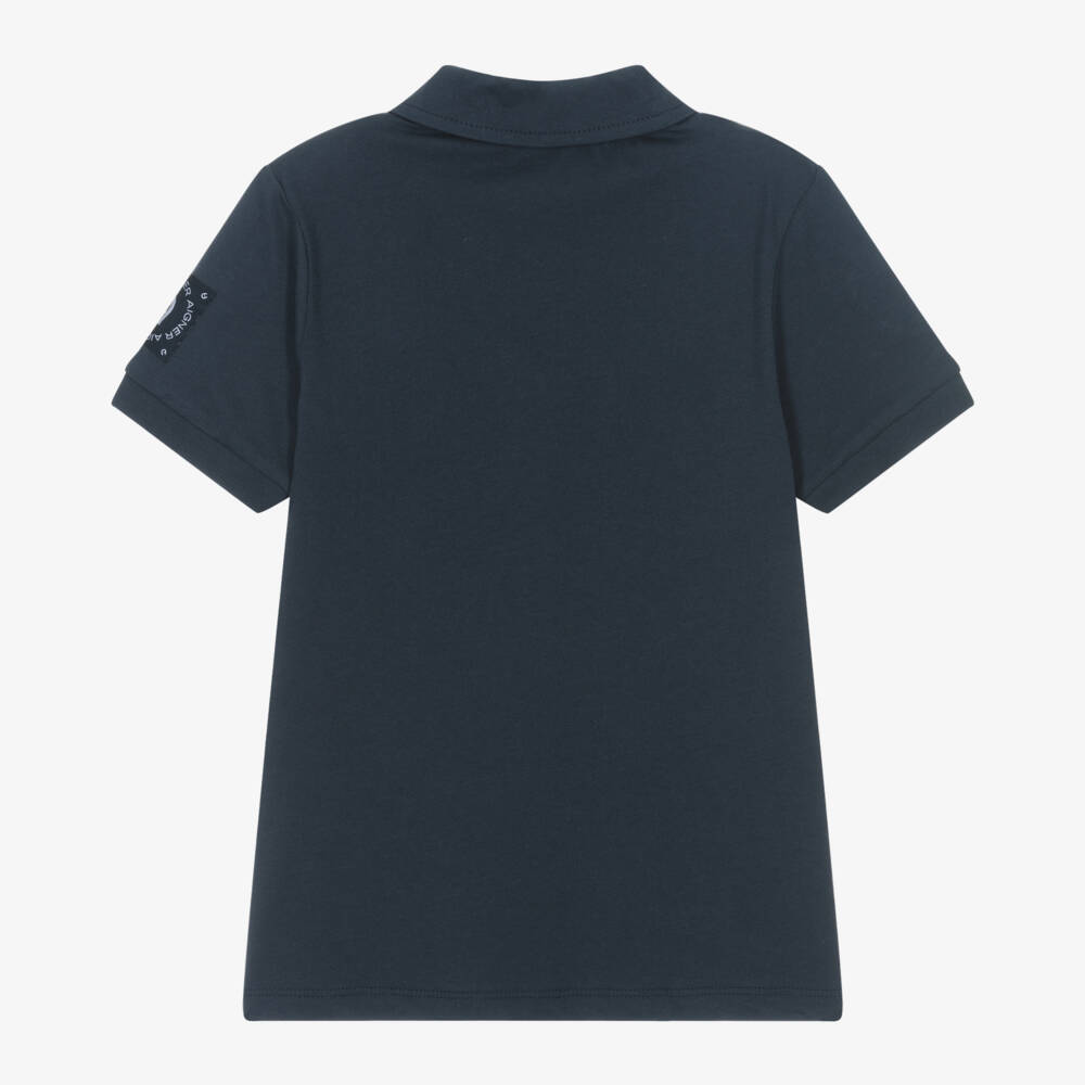 AIGNER-Boys Navy Blue Cotton Polo Shirt | Childrensalon