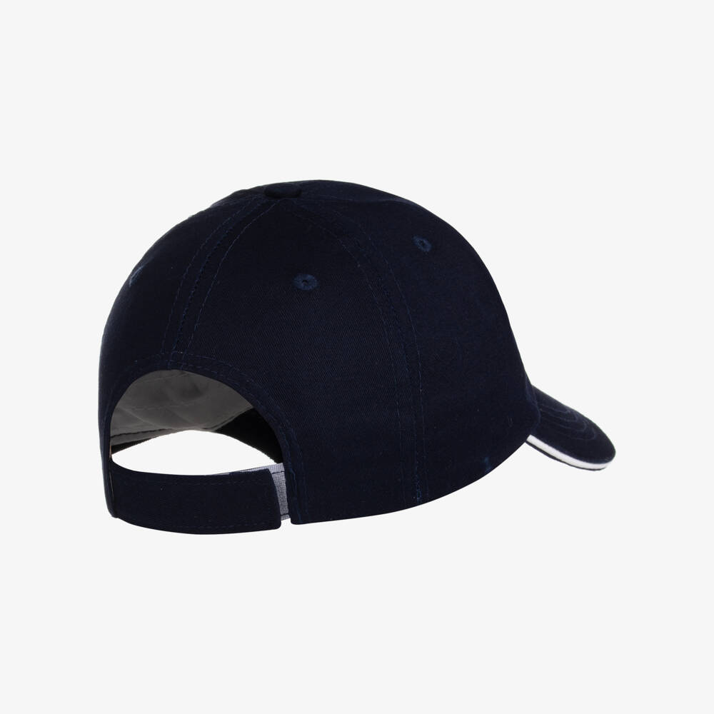AIGNER-Boys Navy Blue Cotton Twill Cap | Childrensalon