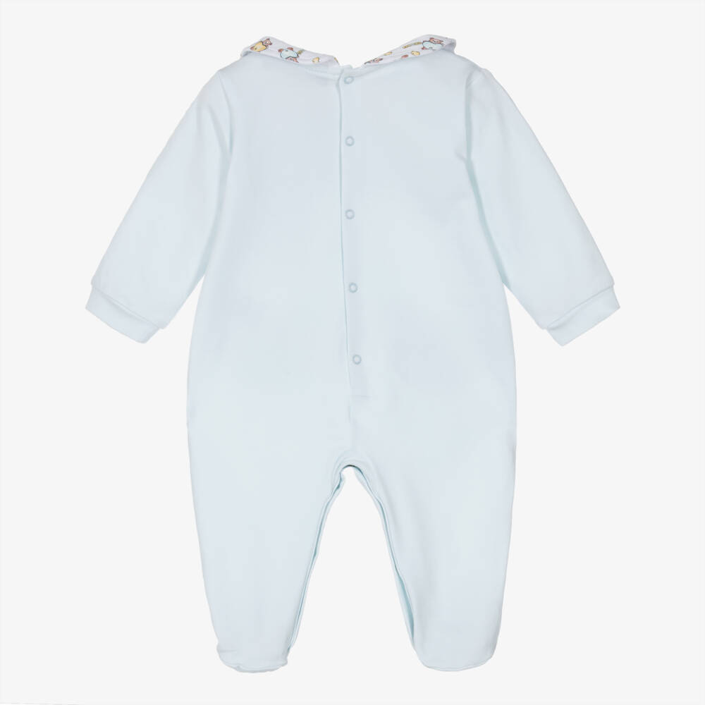 AIGNER-Boys Pale Blue Pima Cotton Teddy Babygrow | Childrensalon