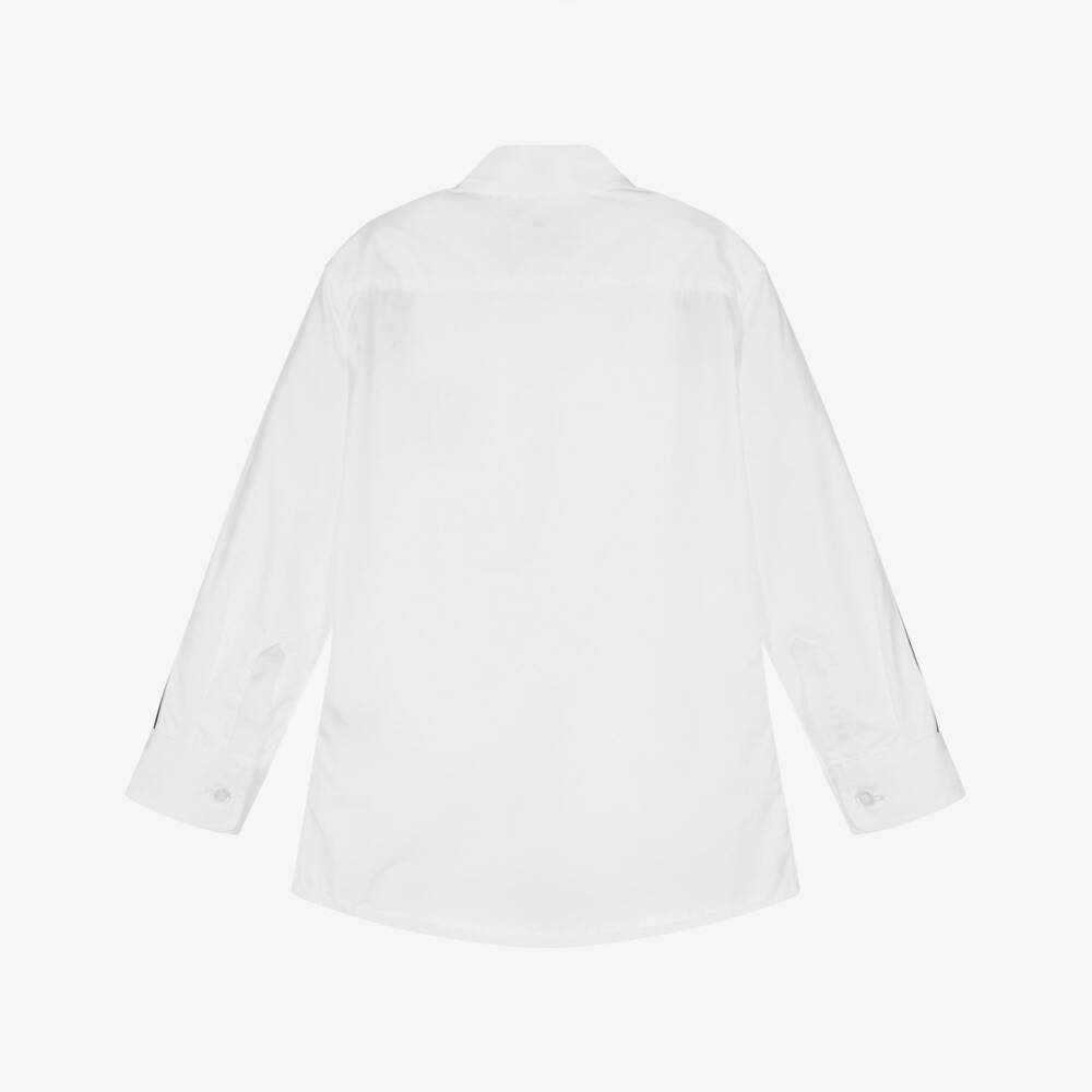 AIGNER-Boys White Cotton Logo Tape Shirt | Childrensalon