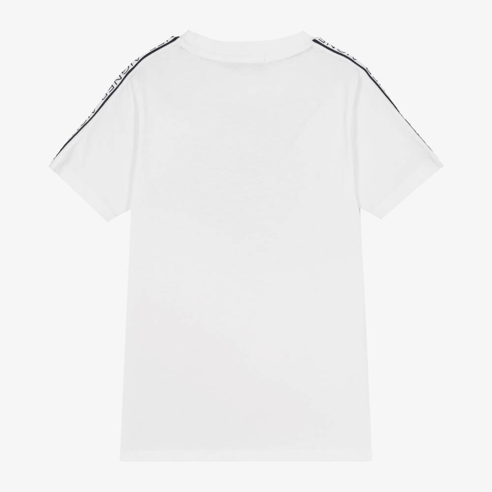 AIGNER-Boys White Cotton T-Shirt | Childrensalon