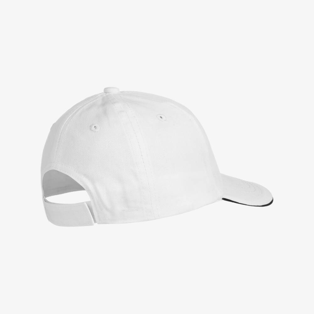 AIGNER-Boys White Cotton Twill Cap | Childrensalon