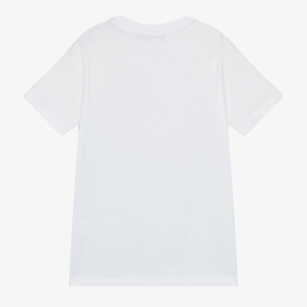 AIGNER-Boys White & Green Ombré Cotton T-shirt | Childrensalon