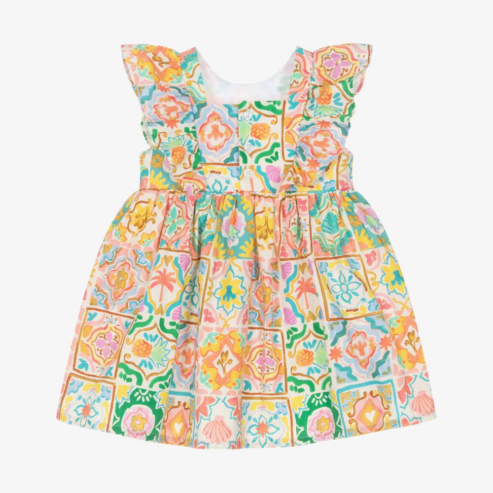 AIGNER-Girls Colourful Tile Print Cotton Dress | Childrensalon