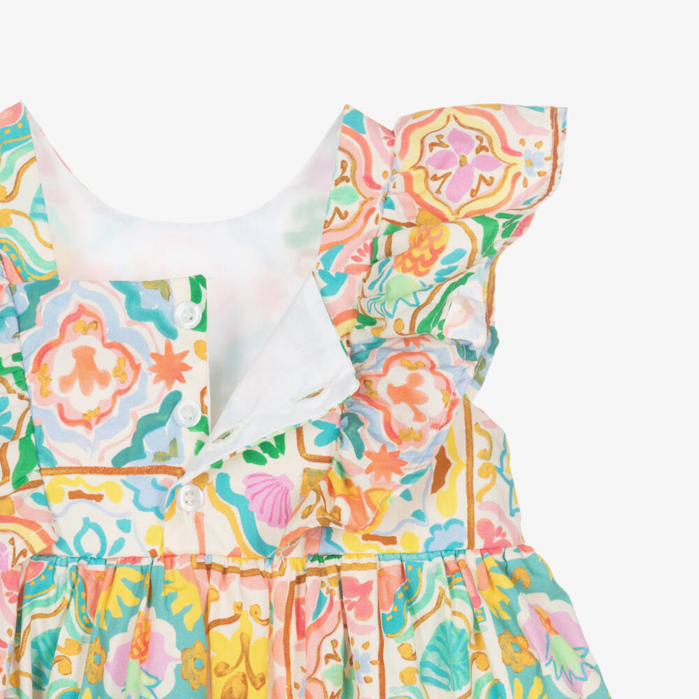 AIGNER-Girls Colourful Tile Print Cotton Dress | Childrensalon
