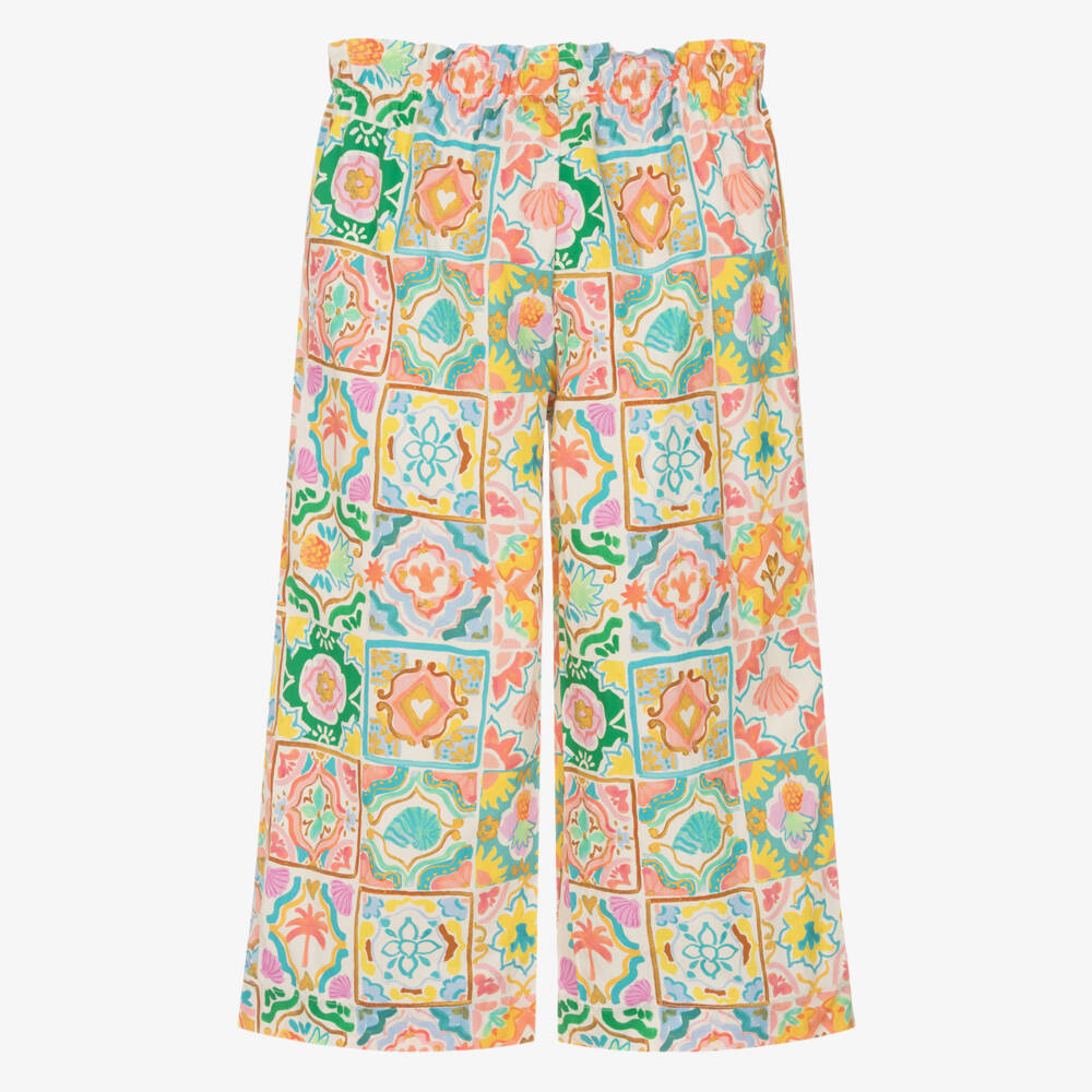AIGNER-Girls Colourful Tile Print Cotton Trousers | Childrensalon