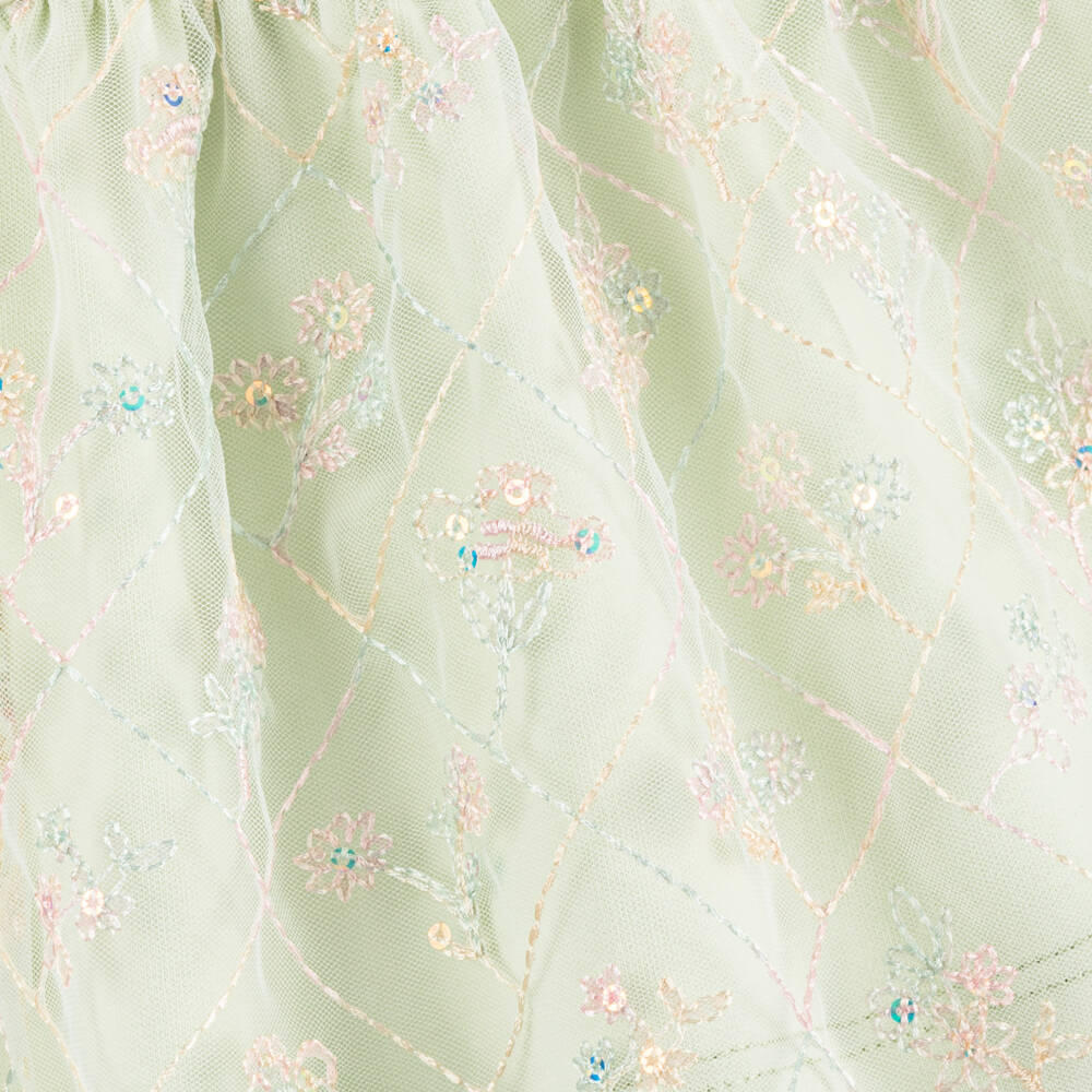 AIGNER-Girls Green Cotton Handbag Dress | Childrensalon