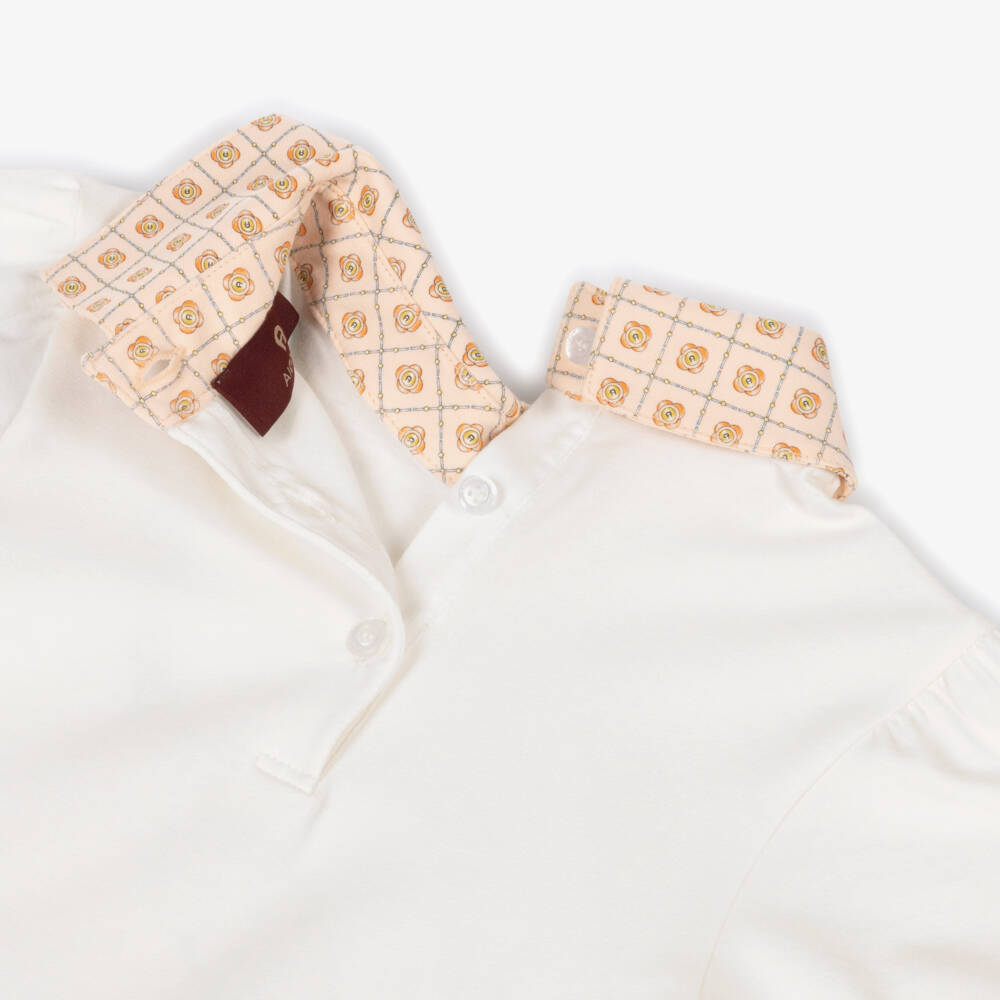 AIGNER-Girls Ivory Cotton Jersey Dress with Bag Print | Childrensalon