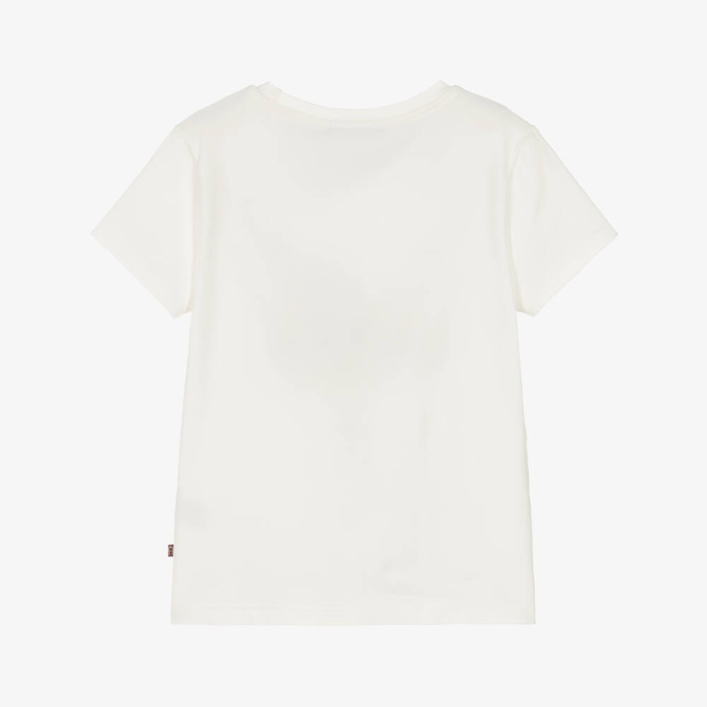 AIGNER-Girls Ivory Cotton Jersey T-Shirt with Handbag Print | Childrensalon