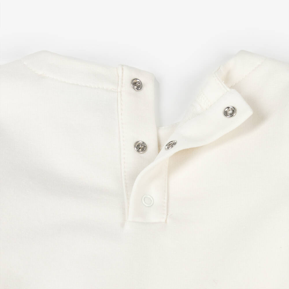 AIGNER-Girls Ivory Cotton & Pink Bag Print Dress | Childrensalon