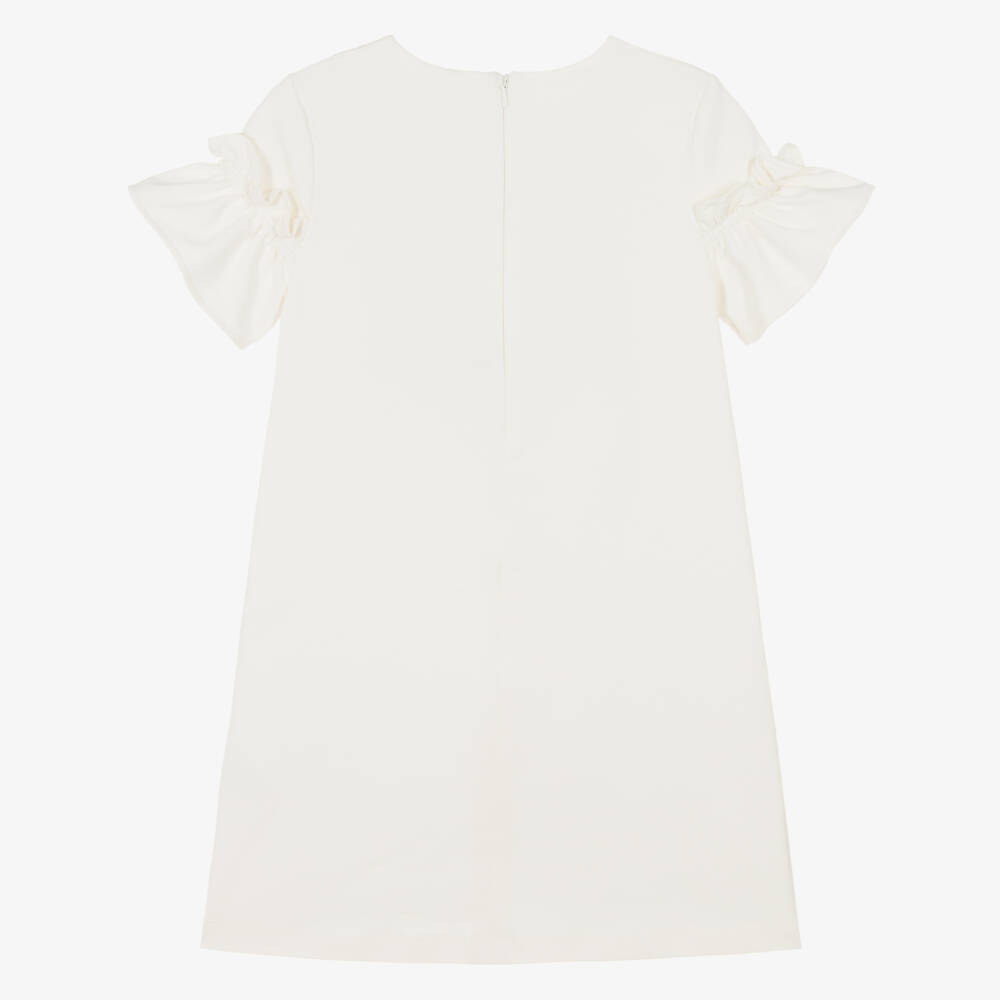 AIGNER-Girls Ivory Crossbody Bag Print Dress with Ruffles | Childrensalon