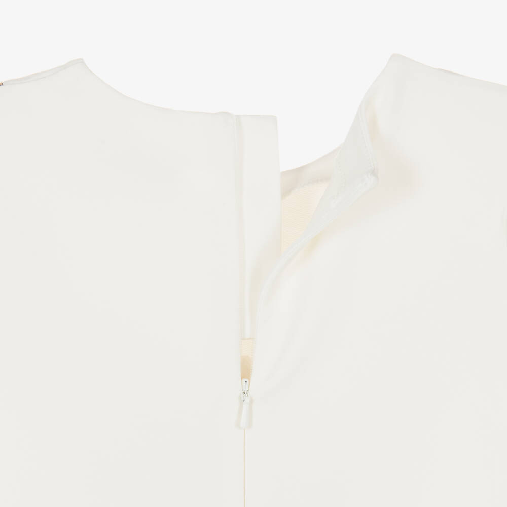 AIGNER-Girls Ivory Crossbody Bag Print Dress with Ruffles | Childrensalon