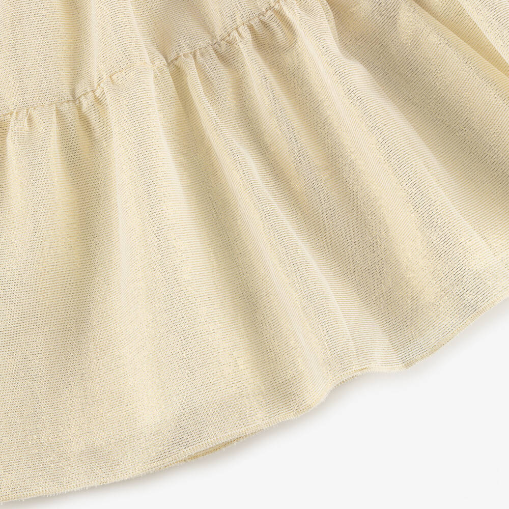 AIGNER-Girls Ivory & Gold Shimmer Dress | Childrensalon