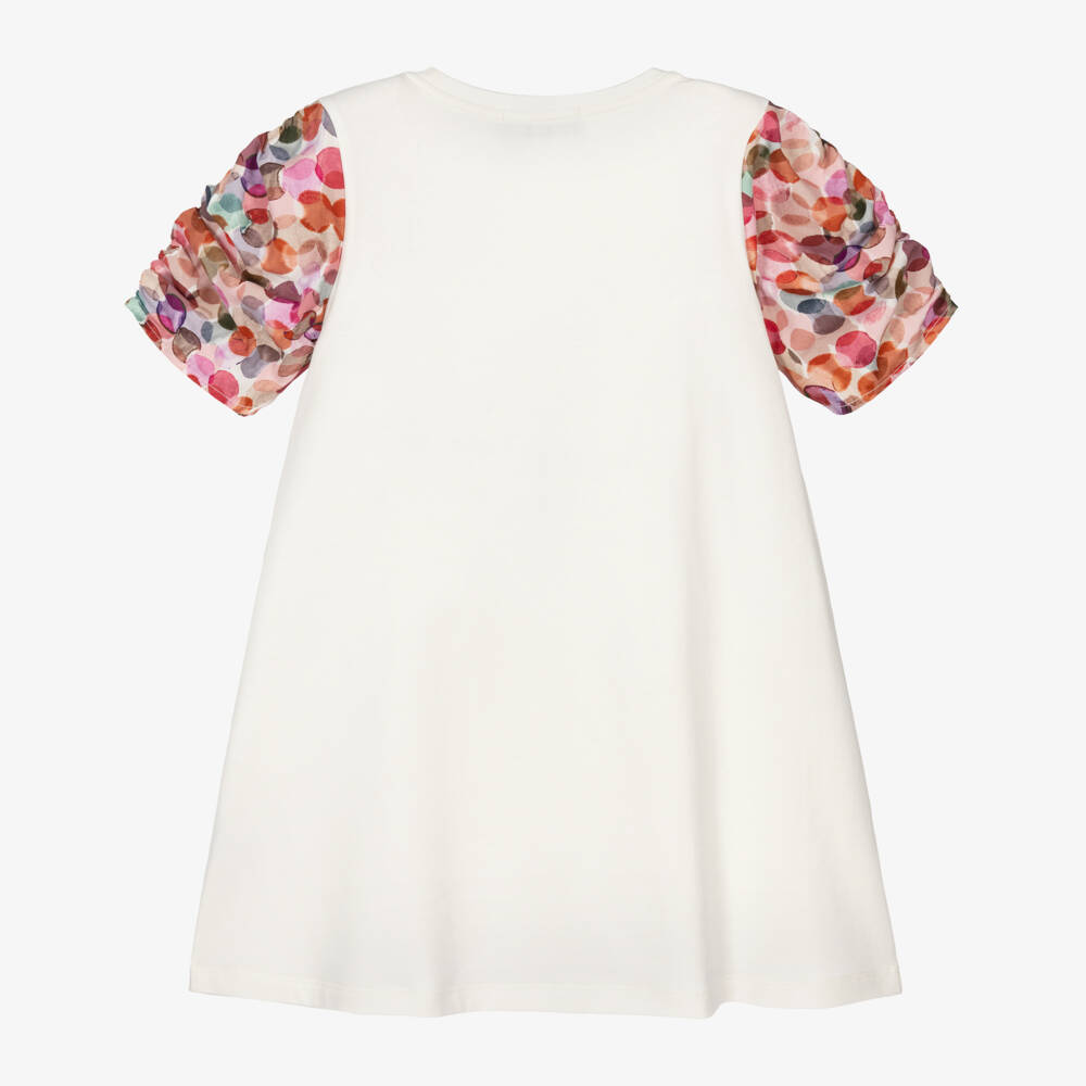 AIGNER-Girls Ivory & Pink Cotton Crossbody Bag Dress | Childrensalon