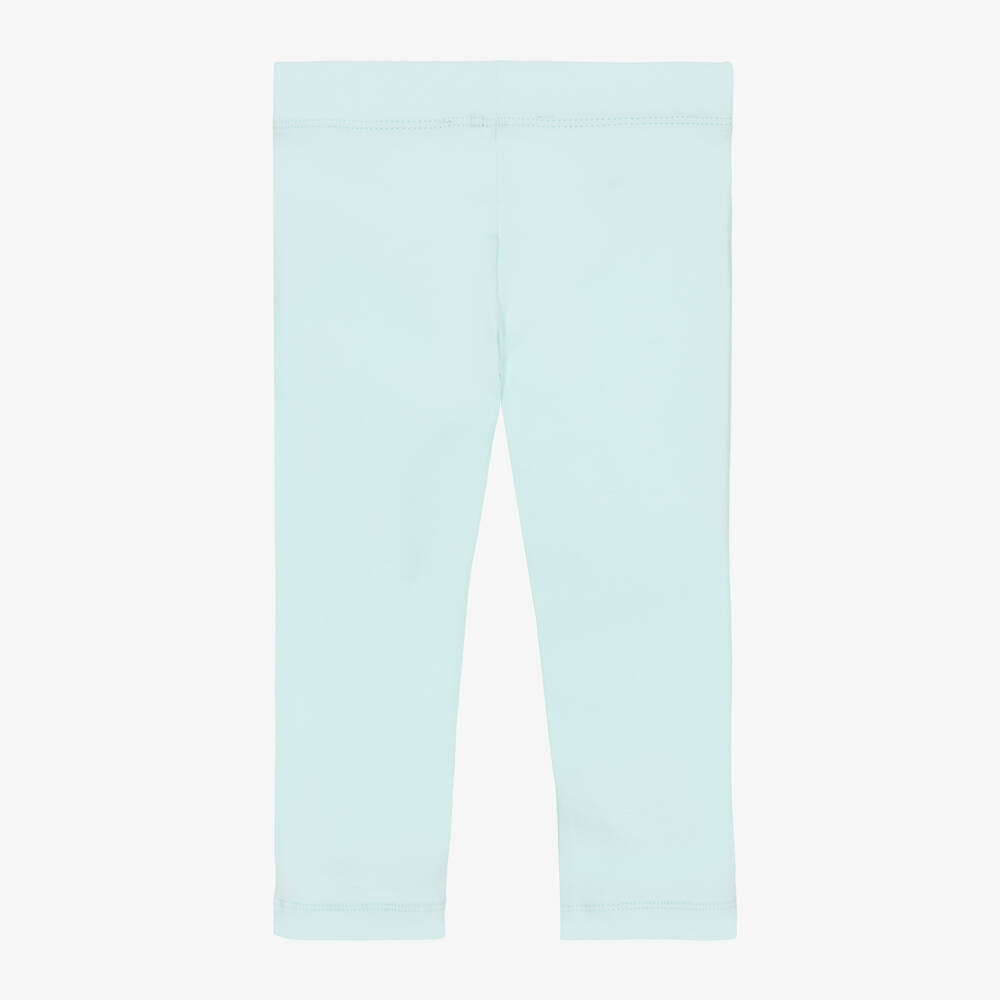AIGNER-Girls Pale Aqua Blue Cotton Leggings | Childrensalon