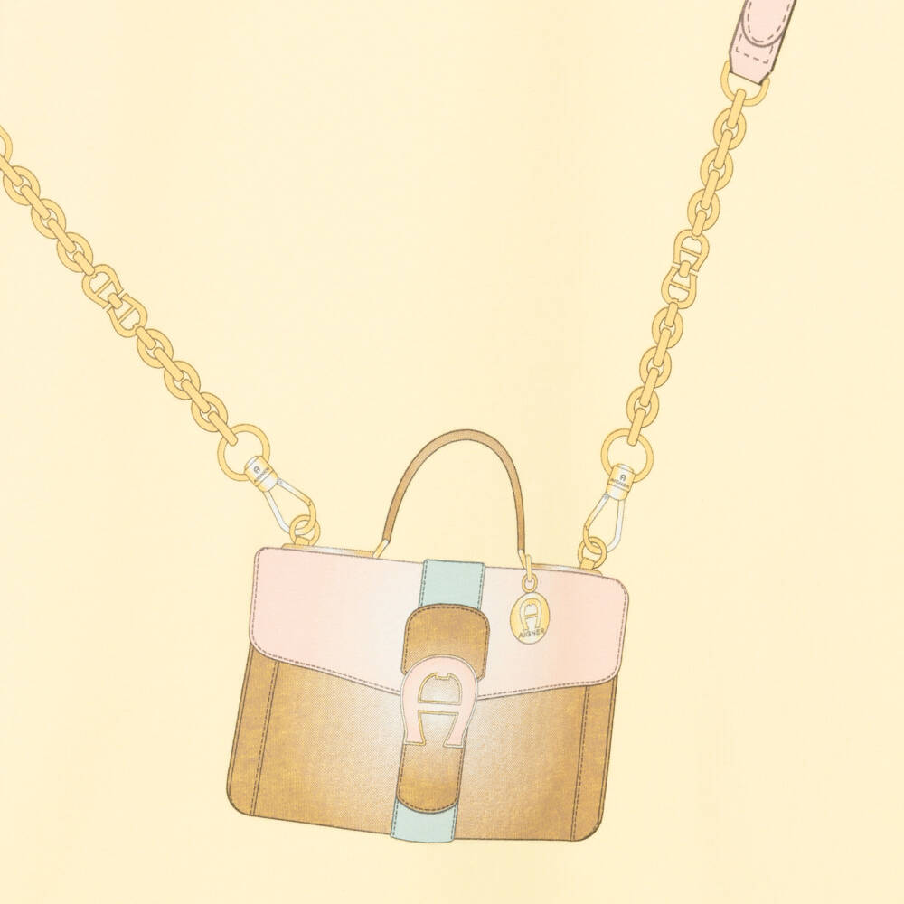 AIGNER-Girls Pale Yellow Cotton Crossbody Bag Dress | Childrensalon