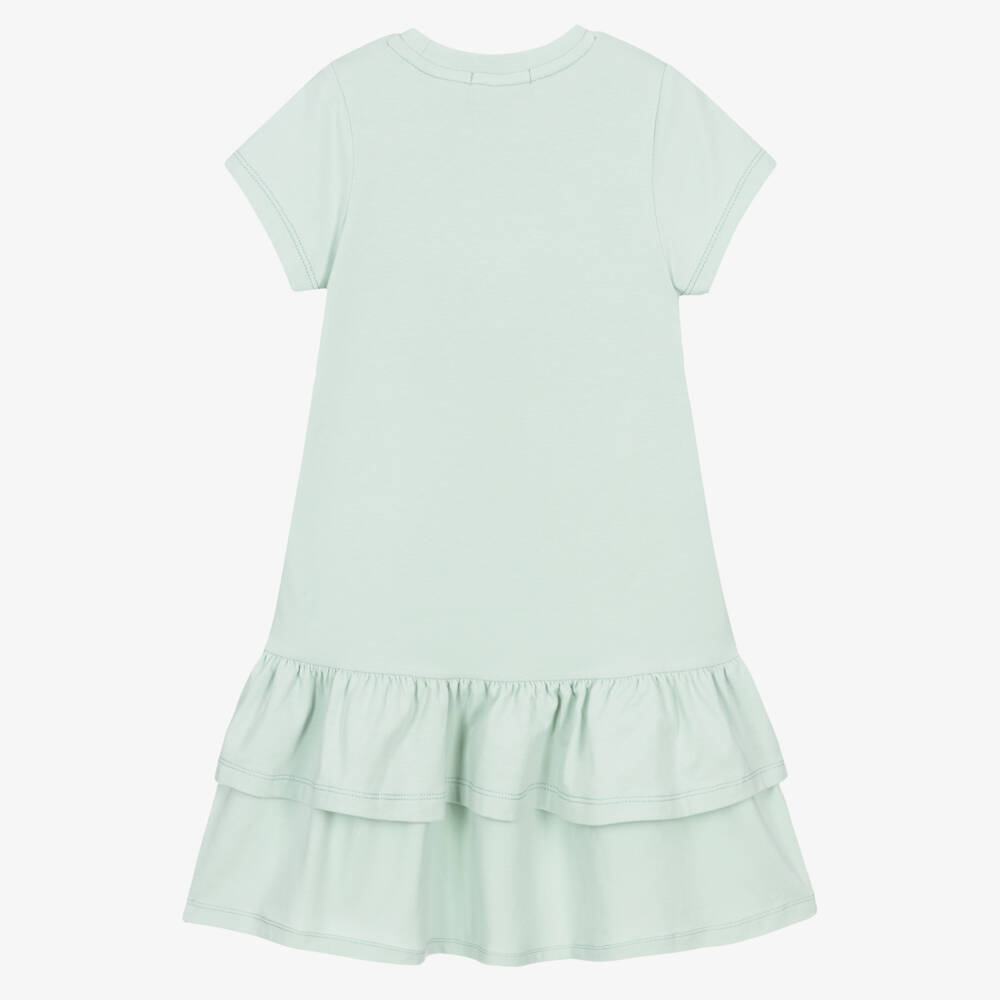 AIGNER-Girls Pastel Green Cotton Jersey Dress with Handbag Print | Childrensalon