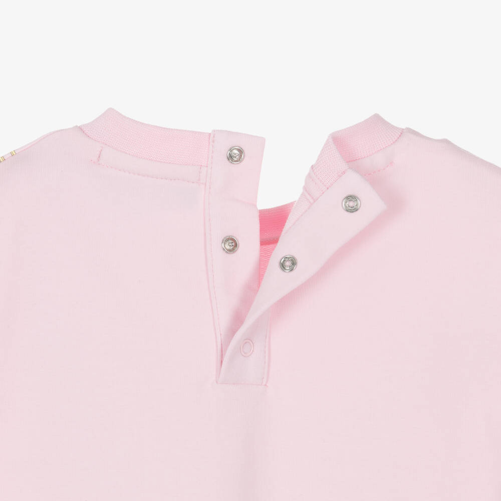 AIGNER-Girls Pink Cotton Chain Print Tracksuit | Childrensalon