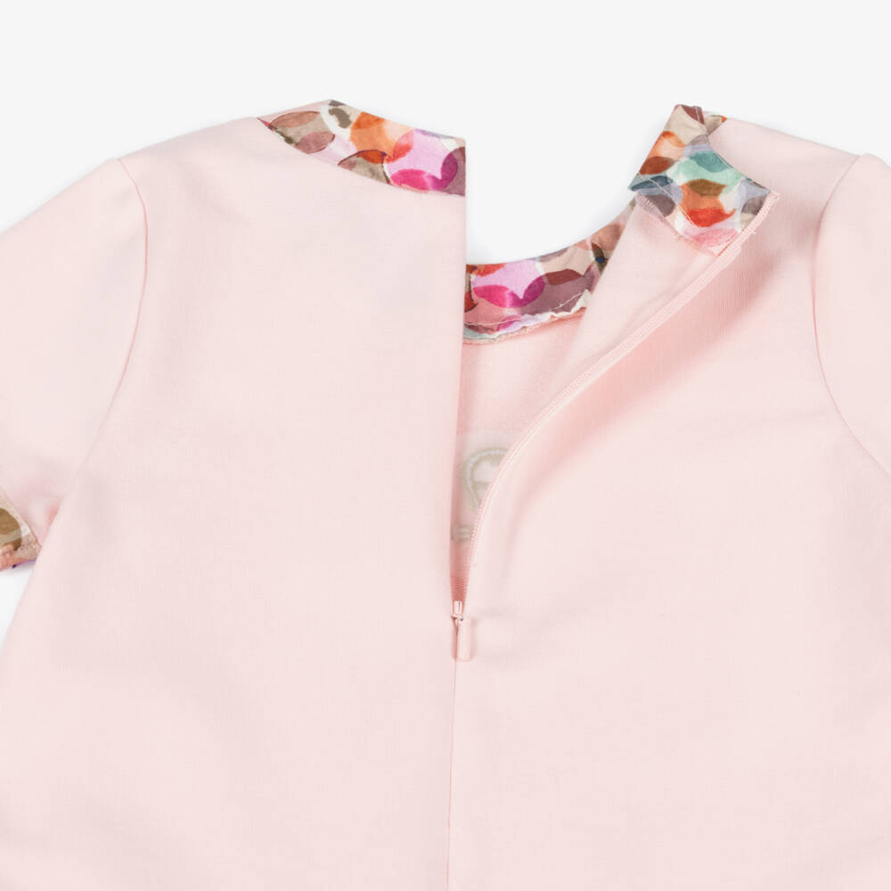 AIGNER-Платье розовое из хлопкового трикотажа с логотипом подковы 'A' для девочек | Childrensalon