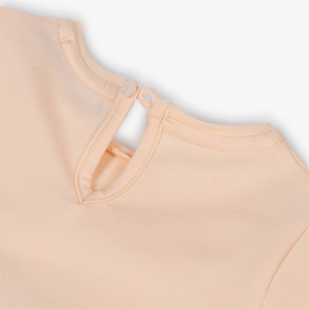 AIGNER-Girls Pink Cotton T-Shirt with Butterfly Print | Childrensalon