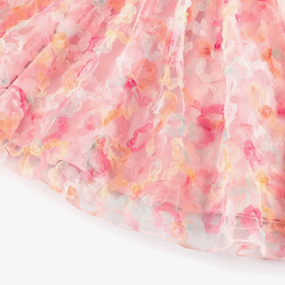 AIGNER-Girls Pink Floral Tulle Skirt | Childrensalon