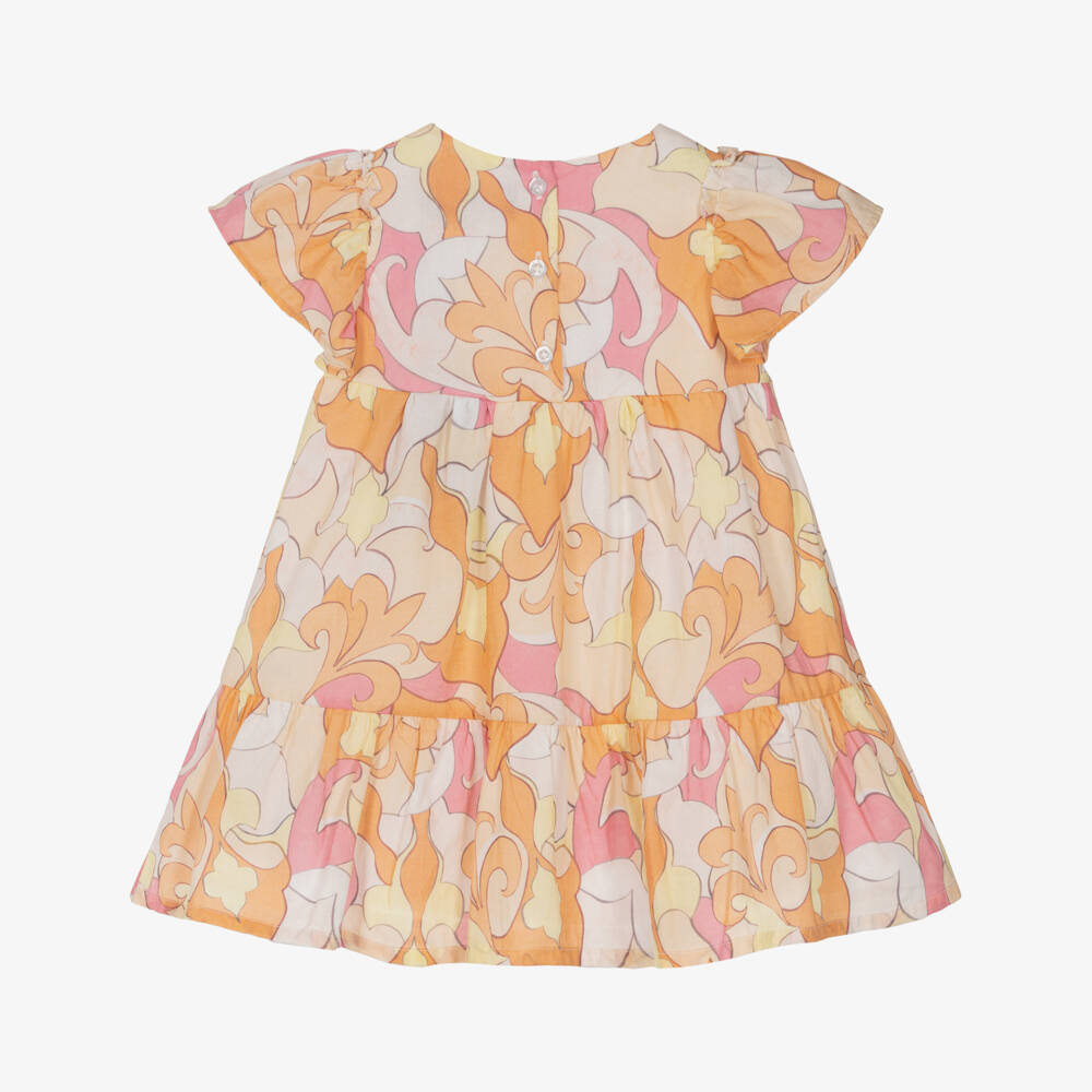 AIGNER-Girls Pink & Orange Cotton Dress | Childrensalon