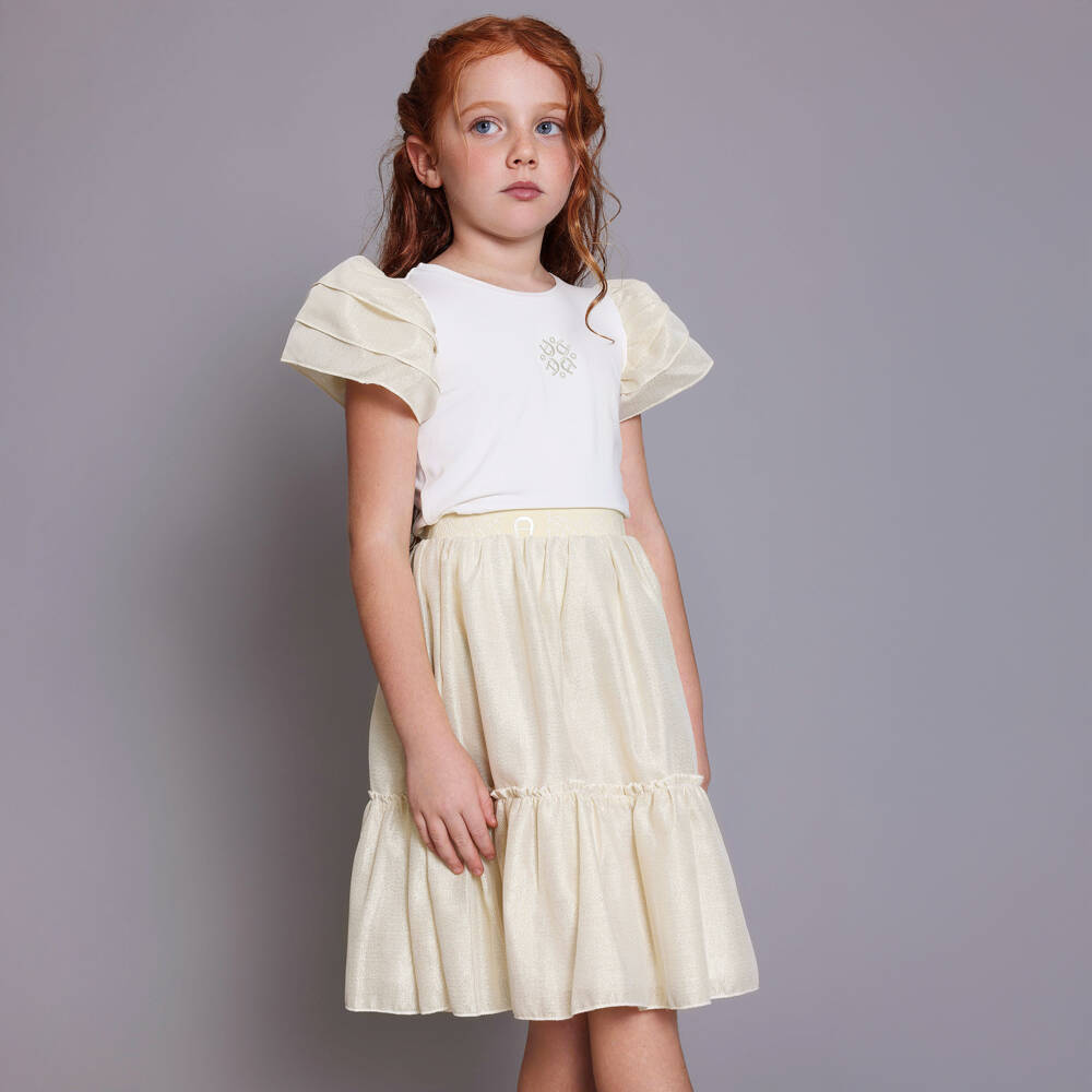 AIGNER-Юбка золотистая с блеском для девочек | Childrensalon