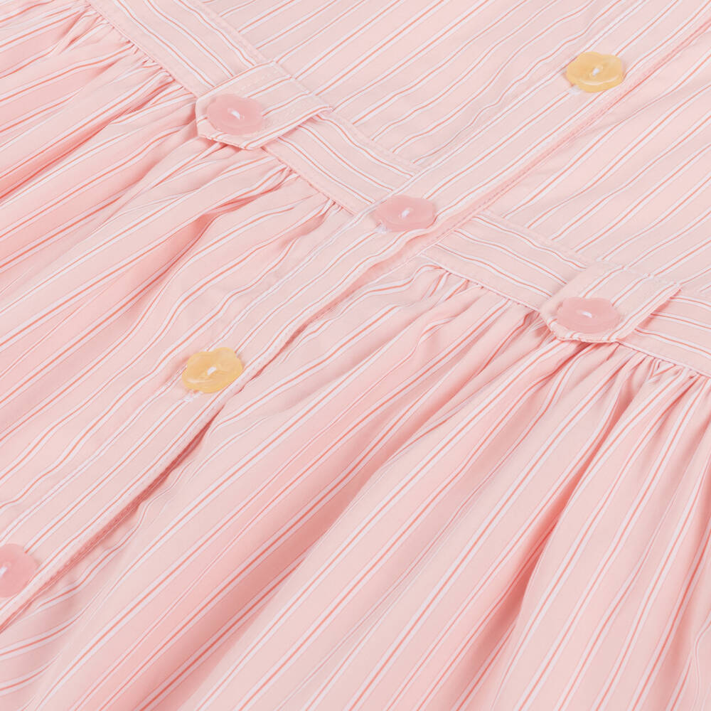 AIGNER-Girls Striped Pink Cotton Dress | Childrensalon