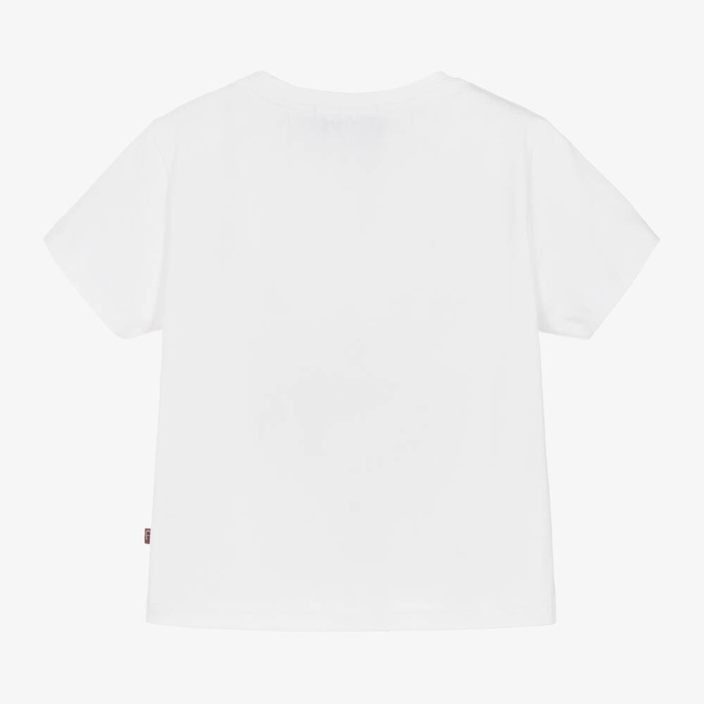 AIGNER-Girls White Cotton Butterfly T-Shirt | Childrensalon
