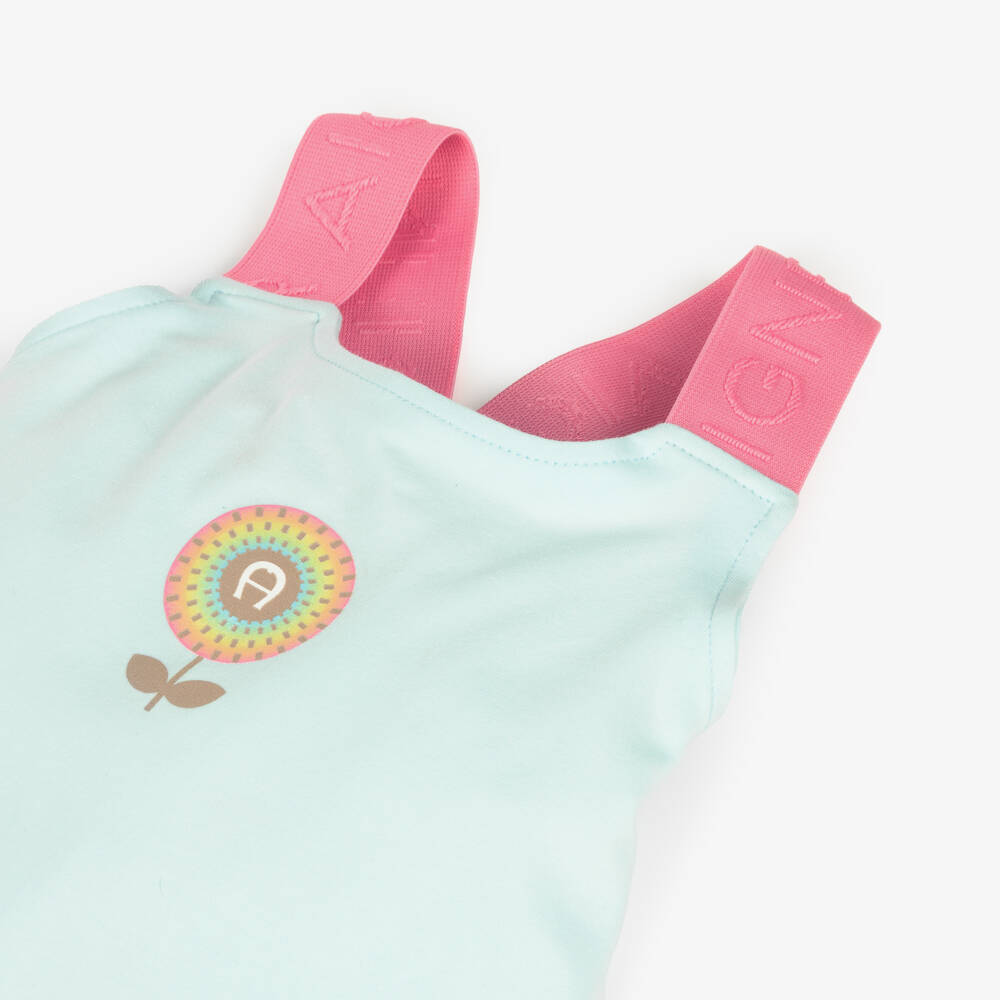 AIGNER-Girls White & Pink Cotton Dress Set | Childrensalon