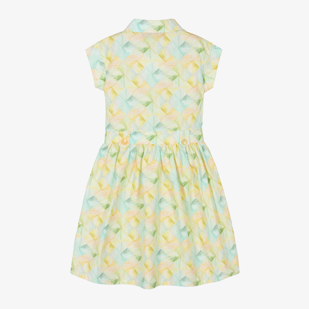 AIGNER-Girls Yellow Geometric Cotton Shirt Dress | Childrensalon