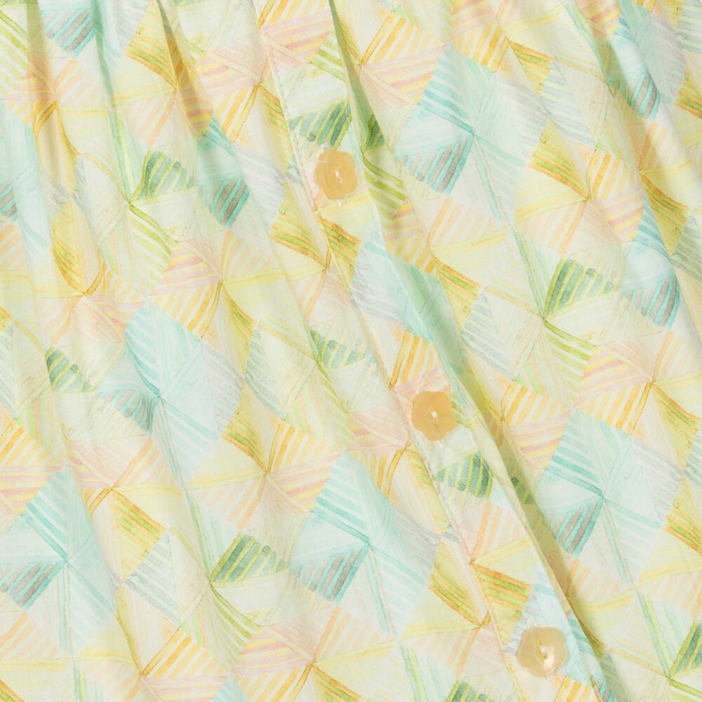 AIGNER-Girls Yellow Geometric Cotton Shirt Dress | Childrensalon