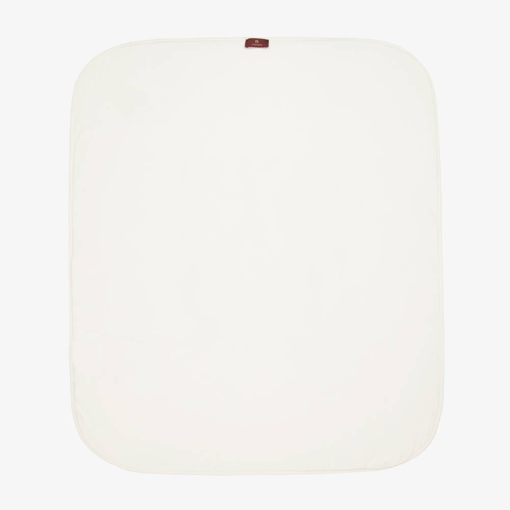 AIGNER-Ivory & Gold Pima Cotton Padded Blanket (90cm) | Childrensalon