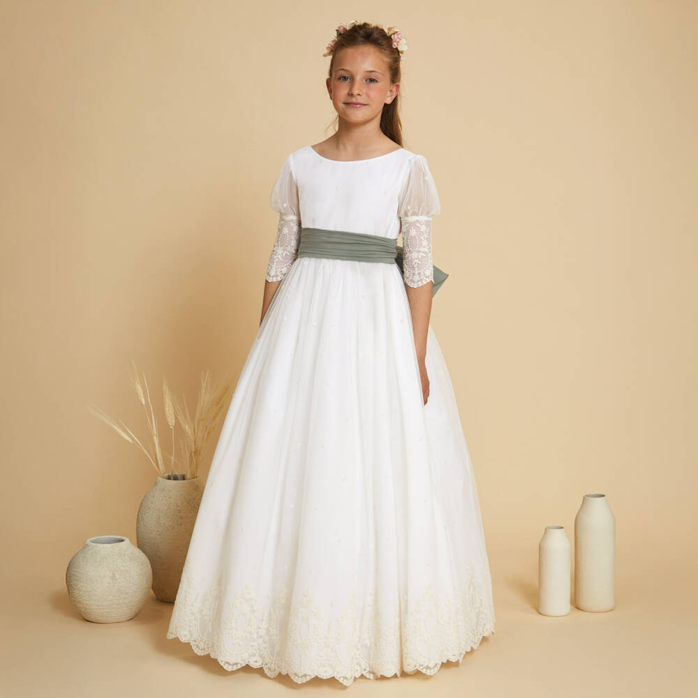 Amaya-فستان تول لون عاجي | Childrensalon