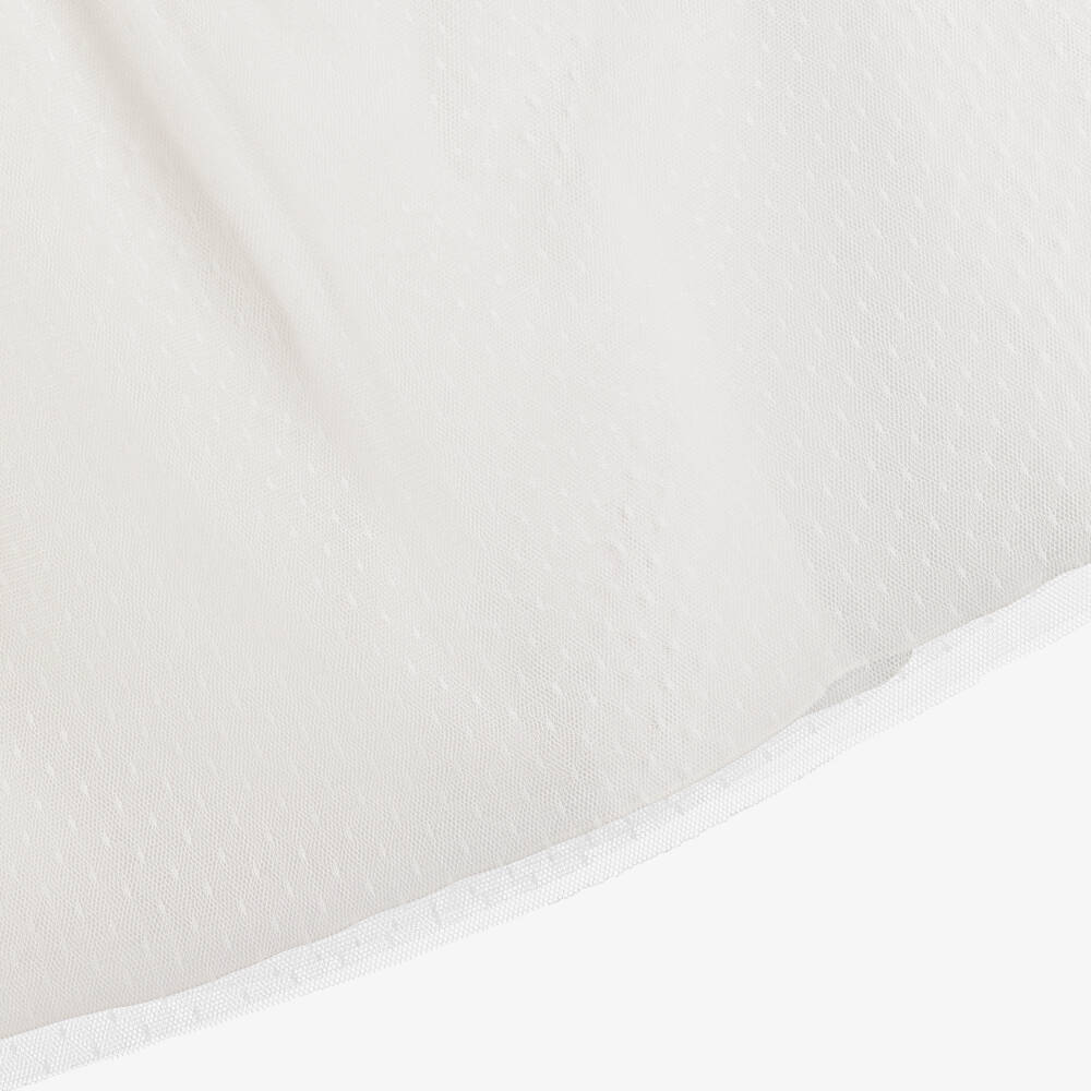 Amaya-Girls Ivory Plumeti Tulle Dress with Pink Sash Dress | Childrensalon