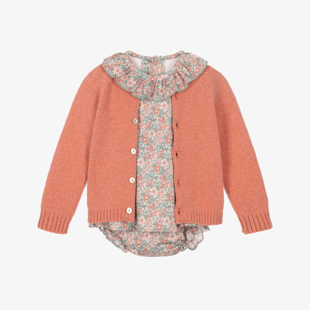 Ancar-Baby Girls Pink & Blue Floral Dress Set | Childrensalon