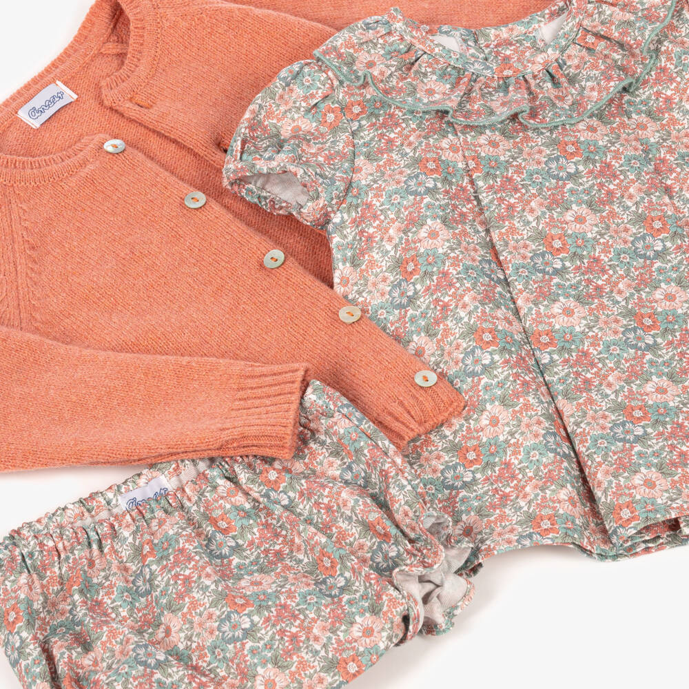 Ancar-Baby Girls Pink & Blue Floral Dress Set | Childrensalon