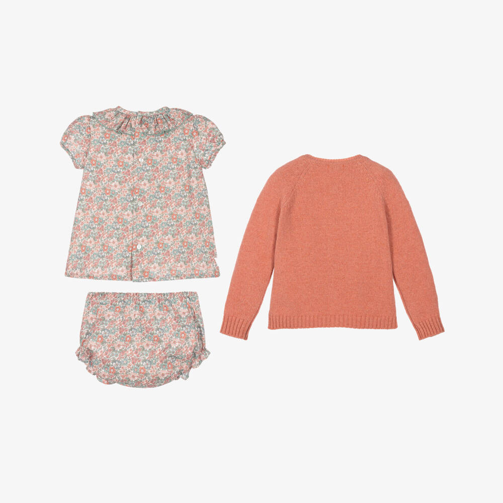 Ancar-Baby Girls Pink & Blue Floral Dress Set | Childrensalon