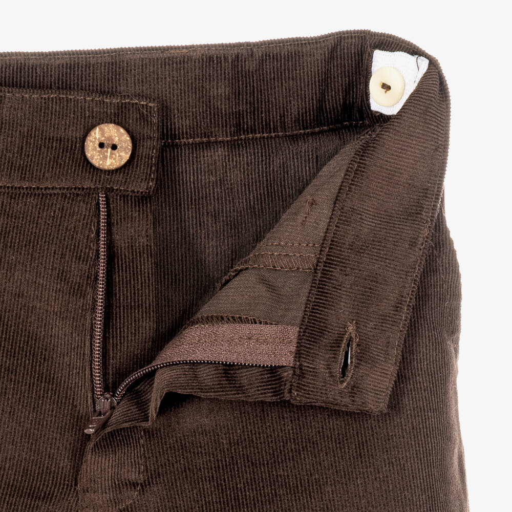 Ancar-Boys Beige & Brown Corduroy Shorts Set | Childrensalon